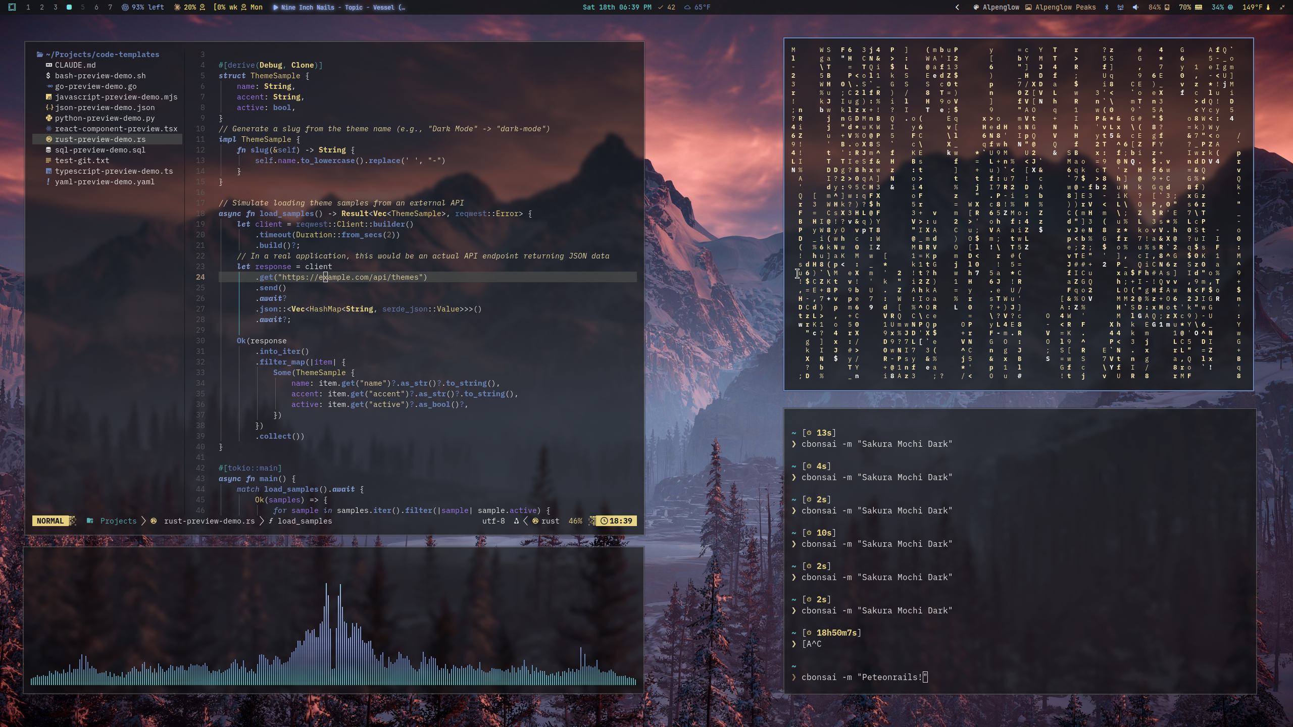 Desktop ricing example — retro-inspired terminal rice